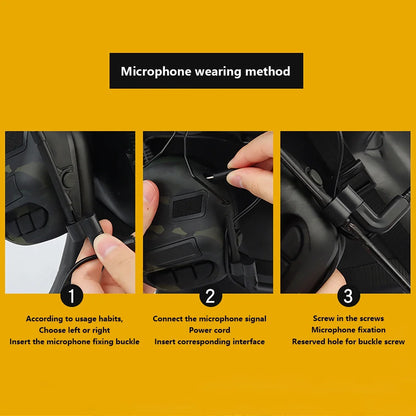 Tactical Helmet Headset Non-picking Noise-Cancelling Headset For Gen5 Helmet Headset Baofeng Radio PTT Adapter Mobile Earphone