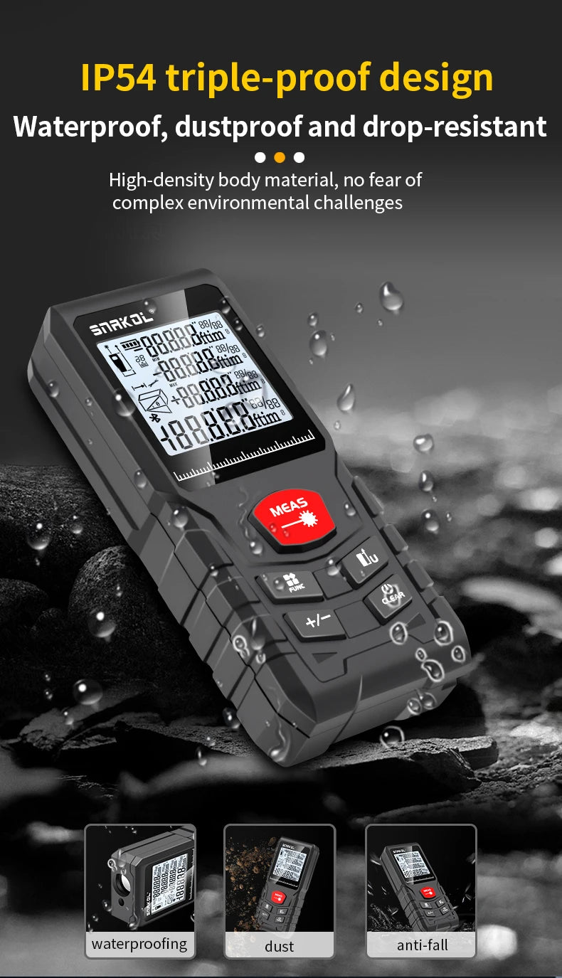 Snakol Laser Distance 50M/100M/120M Rangefinder Profesional Meter Laser Range Finder Ruler Test Tool