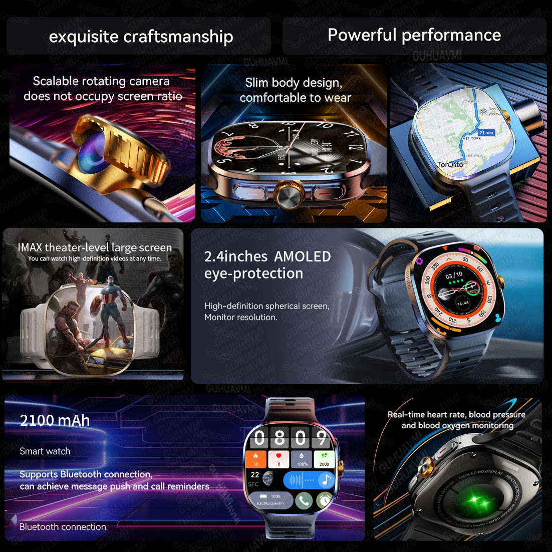 2026New 5G SIM Smart Watch 2.4" AMOLED 8+128GB GPS+NFC WIFI 1000W HD Camera IP68Waterproof Health Monitor Android Smartwatch Men