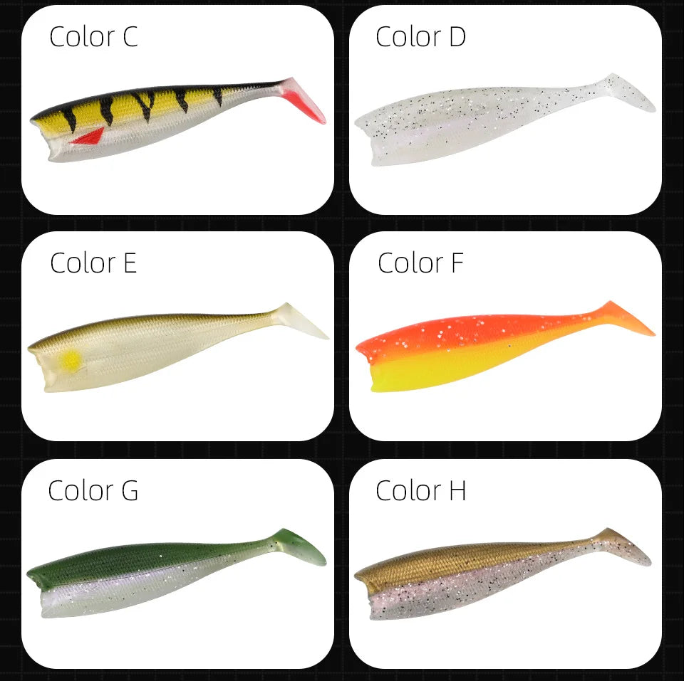 BLUX BLOD SHAD 80mm 105mm Soft Fishing Lure Jighead Black Tail Minnow Artificial Silicone Bait Saltwater Sea Bass Swimbait Gear