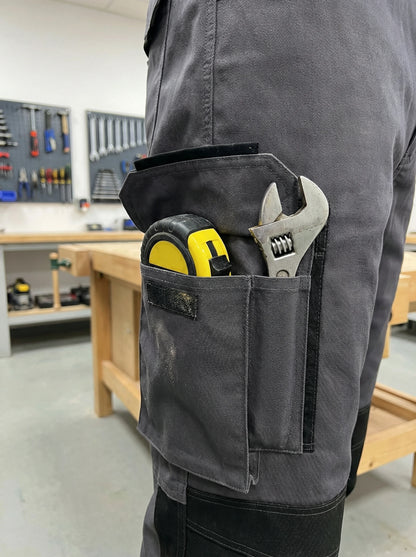 Men's Heavy Duty Work Pants, Non-Stretch Work Trousers with Multi-Function Pockets, Structured Fit, Ideal for Construction