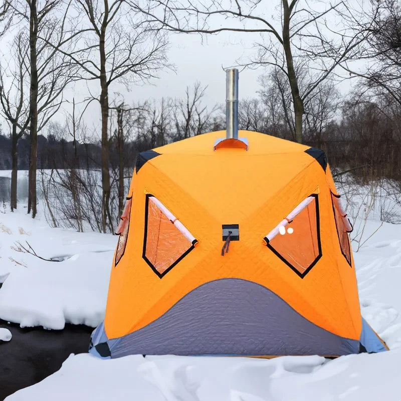 Customized Hot-selling High Heat Insulation Winter Outdoor Camping Carp Cube Large Portable Sauna Tent, Custom-made Warm