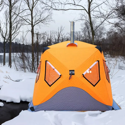 Customized Hot-selling High Heat Insulation Winter Outdoor Camping Carp Cube Large Portable Sauna Tent, Custom-made Warm