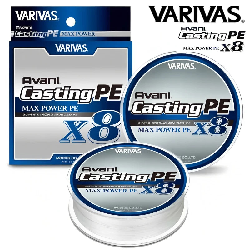 Varivas Avani Casting PE Max Power X8 Braided Fishing Line - Length:300m/330yds,Size:20-78LB Japan 8 Strand PE Braid Line