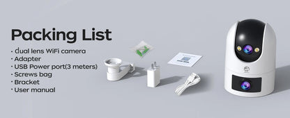 JOOAN W8 övervakningskamera med dubbla linser och rörelsespårning