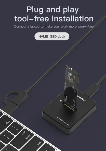 External SSD Hard Disk M.2 SSD Enclosure 10G Reading Writing Speed SSD Case For M.2 NVME SATA SSD Docking Station Plug and play
