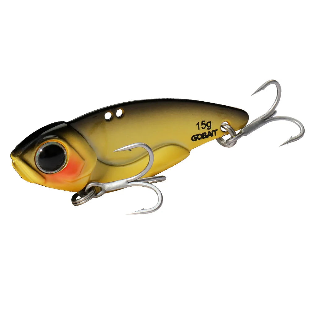 VIB Lure Metal Jig HardBait 7g 10g 15g Spoon Spinner Laser Painting 3D Eyes Fishing Tackle Strong 3X Hooks Swimbait Pesca Bait