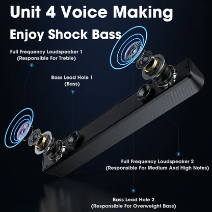 Wired Wireless Bluetooth Speaker Sound Box Bar Soundbar Computer PC TV Laptop Desktop Music Portable Caixa De Som Audio System