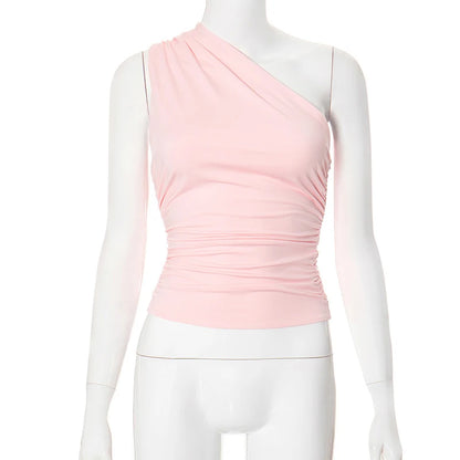 BIDIJONES one-shoulder-topp dam med öppen rygg – enfärgad, S–L