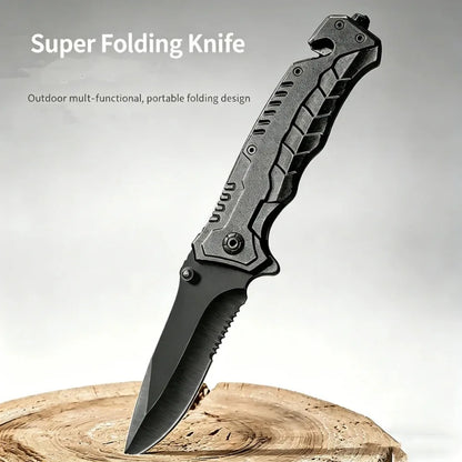 Outdoor portable folding knife - Multi-purpose high-hardness stainless steel wilderness survival knife