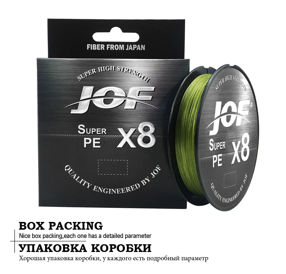 JOF X8 Strong 300M 500M 100M 8 Strand Weaves PE Braided Fishing Line Multifilament 8 Braid Wire 12LB 20LB 40LB 60LB 80LB 100LB