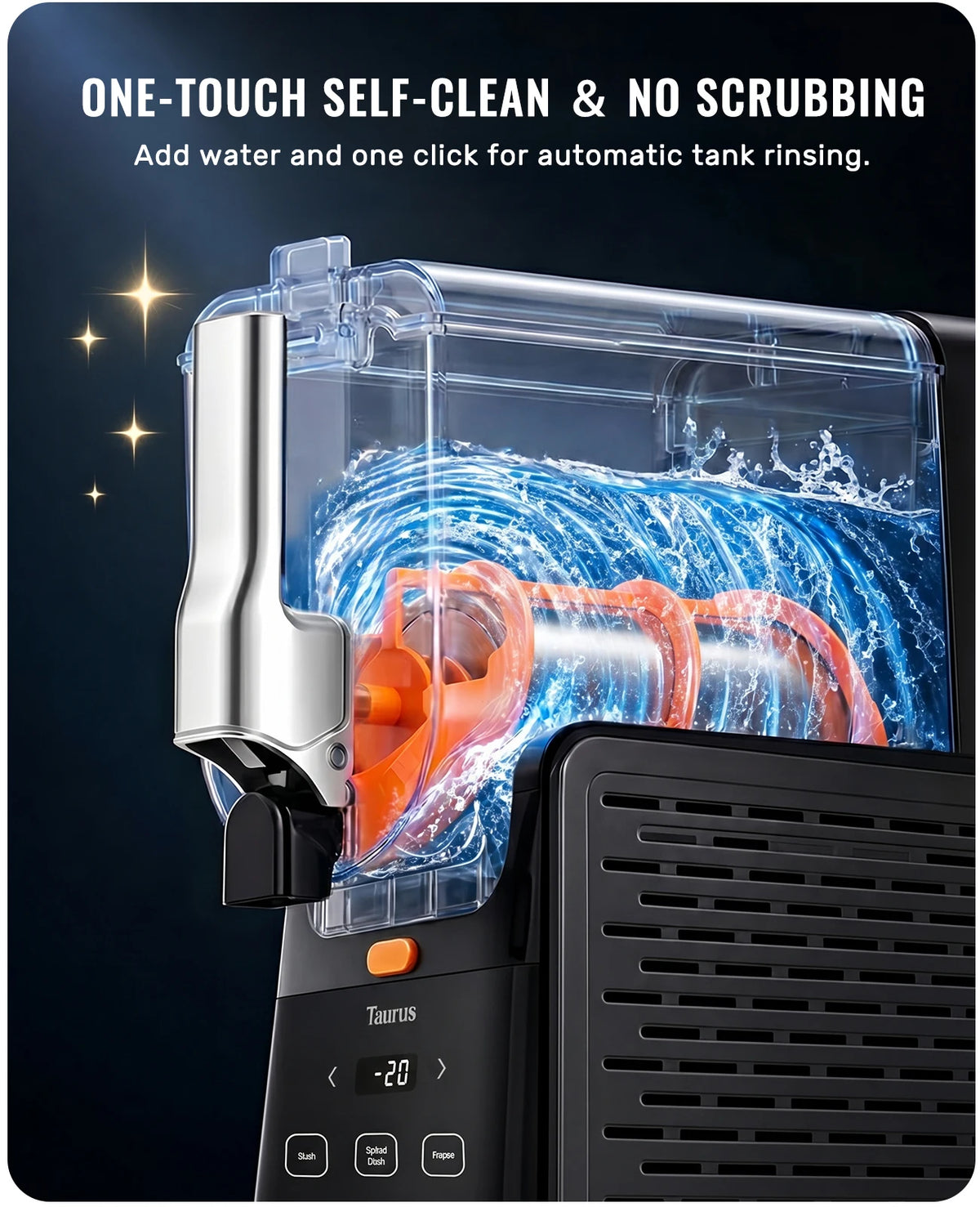 Slushie Maker 2.8L Large Capacity Slush Machine, 15 Mins Fast Cooling Cycle, 5 Preset Programs, One-Touch Auto Clean Function, Multifunctional Slush Machine for Slush Drinks, Milkshakes, Frozen Cocktails, Smoothies