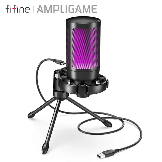 FIFINE AmpliGame A2 RGB USB-mikrofon med touch-mute