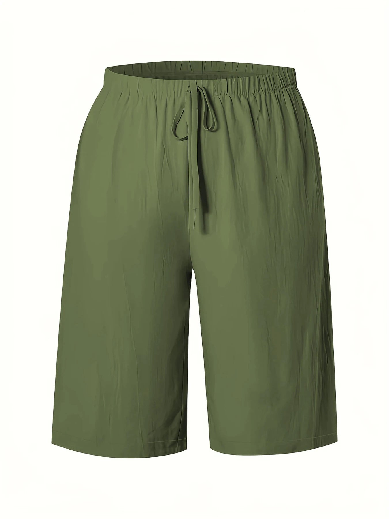 Dam Wide Leg Byxor Knälång – Elastisk Midja Dragsko Casual Vår/Sommar, 5 Färger S–XXL