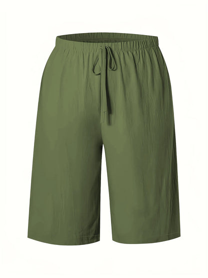 Dam Wide Leg Byxor Knälång – Elastisk Midja Dragsko Casual Vår/Sommar, 5 Färger S–XXL