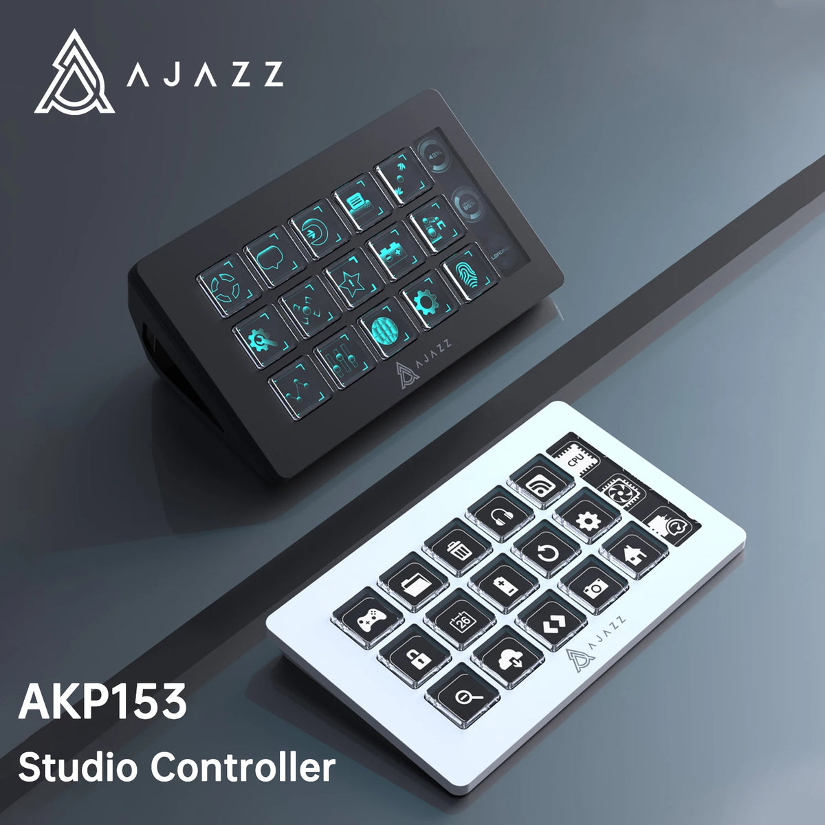 AJAZZ AKP153 makropanel med 15 LCD-knappar och USB-C