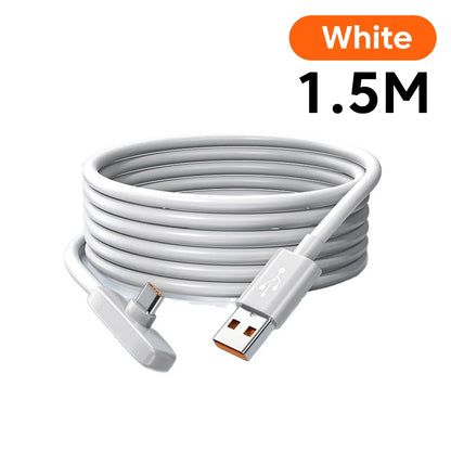 USB-C snabbladdningskabel med 90° kontakt – USB-A eller USB-C till USB-C