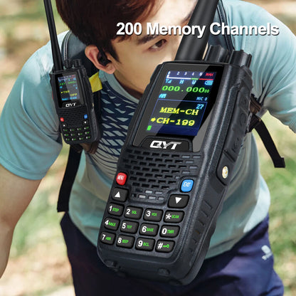 QYT KT-A16 Air Band Tx Handheld Walkie Talkie 118.000-136.999MHz TX Rx Aviation Portable Radio 6Watt 200Ch NoAA Weather Forecast