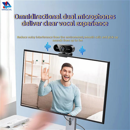 MINGCVIL Mini 1080P HD Webcam Built-in Microphone USB Interface Computer WebCamera For Laptop PC Video Call Online Meeting Class