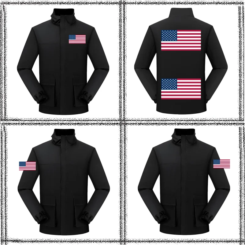 Autumn Men's Stand Up Collar Jacket Custom LOGO Printing Embroidery Company Brand Outdoor Waterproof And Windproof Thin Version