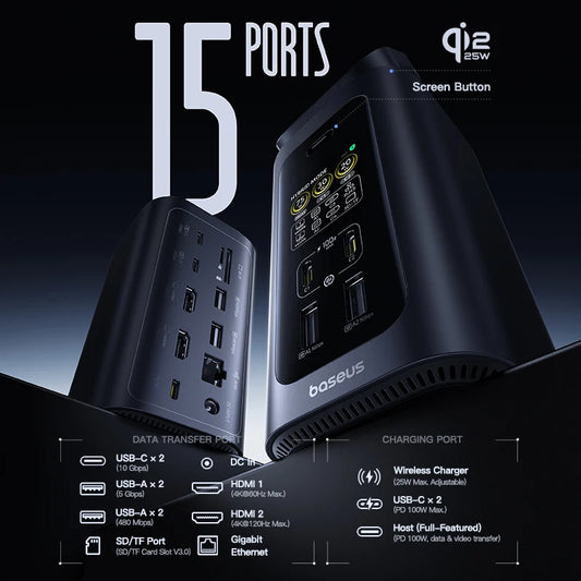 Baseus Spacemate RD1 Pro USB-C-docka – 11/12/15-i-1