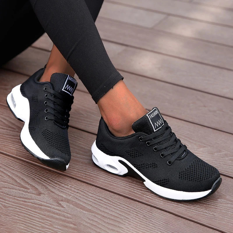 Dam platform sneakers i mesh – Andningsbara, chunky sula, löpning & sport, storlek 36–42, 4 färger