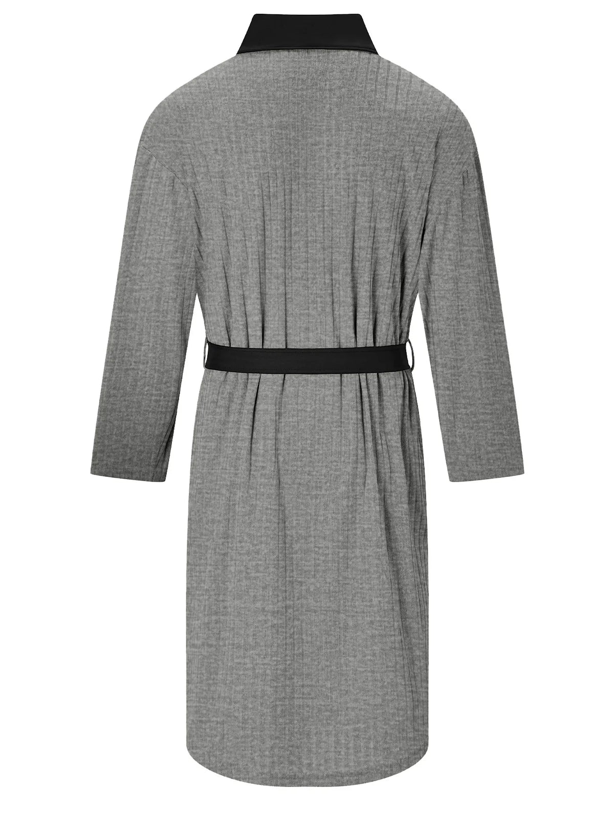 Morgonrock herr med knytbälte och jacquardutförande – M–2XL