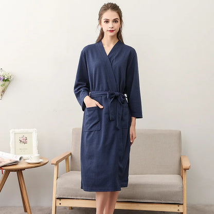 Unisex Kimono Badrock Lång – Lätt Mjuk Sommar & Höst Loungewear, 17 Färger M–3XL