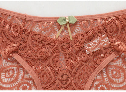 Meet'r Women Sexy Lace Panties Low-Rise Temptation Lingerie Female G String Transparent Underwear Hollow Out Briefs Intimates