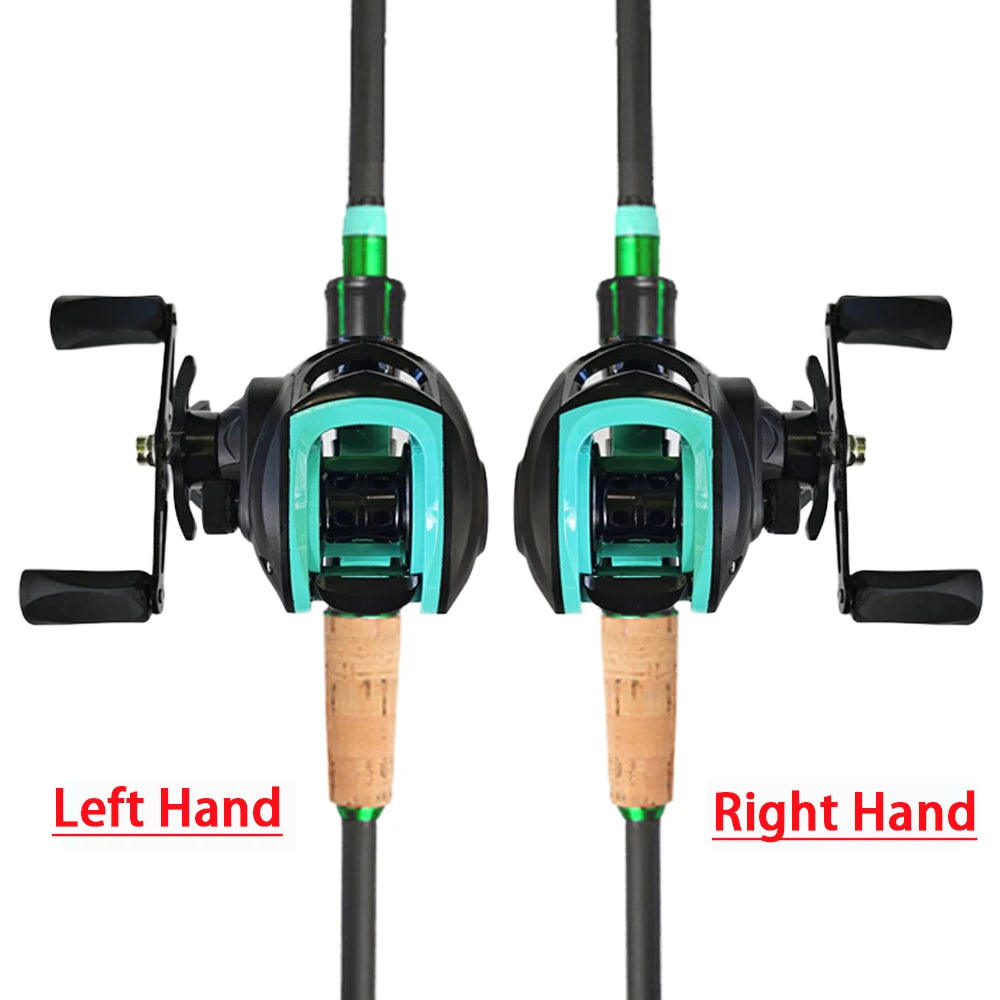 NEW Short Fishing Rod Reel Combo Set Spinning Lure Casting Rods 1.8m-2.1m 4/5Section 212g Baitcasting Reel Jigging Max Drag 10kg