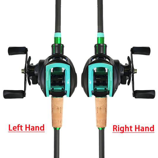 NEW Short Fishing Rod Reel Combo Set Spinning Lure Casting Rods 1.8m-2.1m 4/5Section 212g Baitcasting Reel Jigging Max Drag 10kg