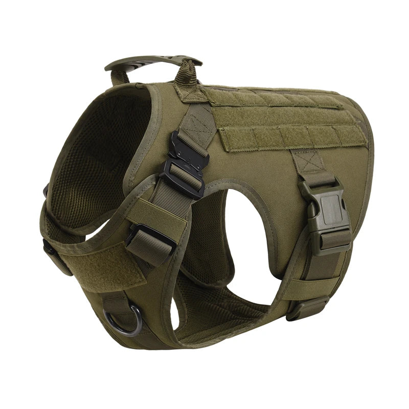 Taktisk Militärhundsele & Koppelset – För Schäfer, Golden Retriever & Stora Raser, S–XL