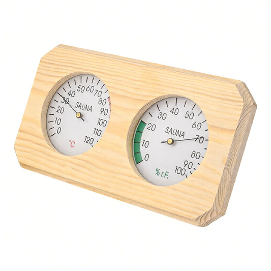 Bastutermometer & Hygrometer i Trä – Digital, ±1°C Noggrannhet, 26,7×14 cm