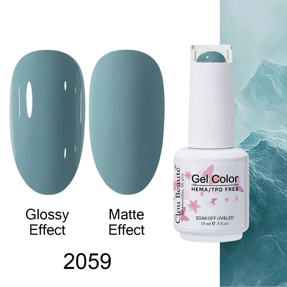 Clou Beaute Gel Nail Polish Neon Brown Royal Blue Red Green Pastal Nude Nail Art Varnishes Gel Lacquer Top Coat UV Gel Nail
