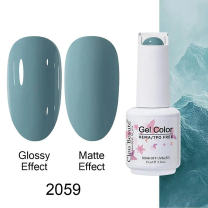 Clou Beaute Gel Nail Polish Neon Brown Royal Blue Red Green Pastal Nude Nail Art Varnishes Gel Lacquer Top Coat UV Gel Nail
