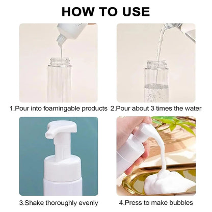 50-200ML Tattoo Foam Pump Bottle Plastic Foaming Dispenser Refillable Green Soap Foam Bottle Portable Lash Shampoo Dispenser