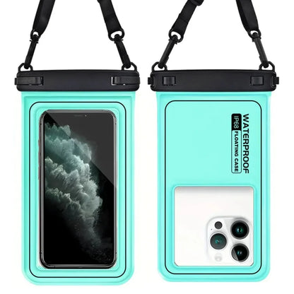 Flytande Vattentätt Mobilfodral med Crossbody-rem – Dubbelhake, Touchkänslig, 10 Färger, upp till 6,9"