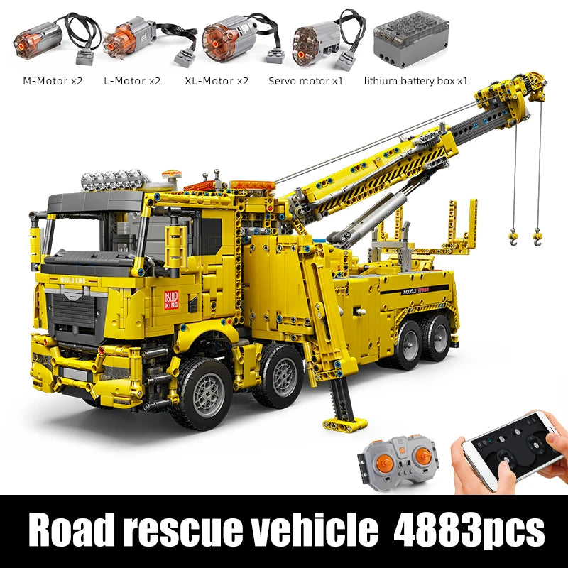 Mould King 17028 Teknisk Brandbil APP & RC Motoriserad Byggsats