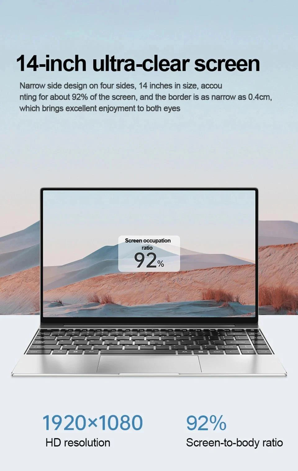 14,1" Laptop Intel Core i9-10980HK / N150 16GB LPDDR4 Upp till 2TB SSD – Win 11 Pro FHD IPS WiFi 6 Bluetooth 5000mAh Kamera CE
