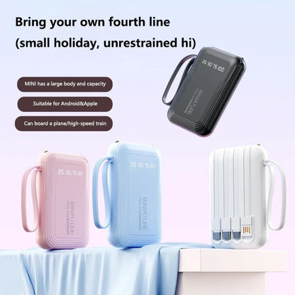 VIVO New 50000mAh Capacity Power Bank Fast Charging Mini 4 Cables Portable External Battery Type C For iPhone Samsung Android