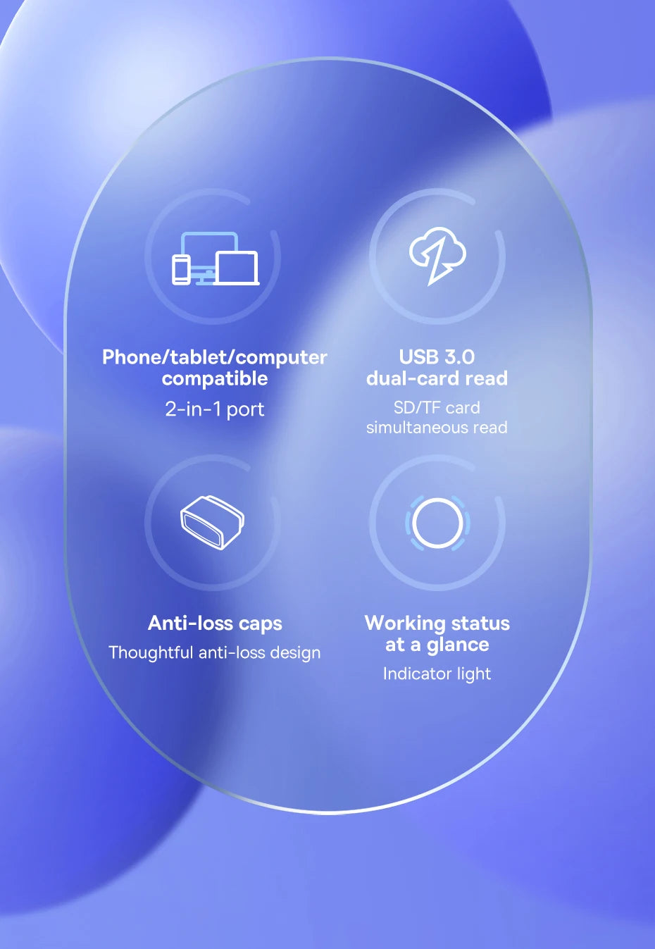 USB 3.0-kortläsare för SD och microSD – USB-A/USB-C