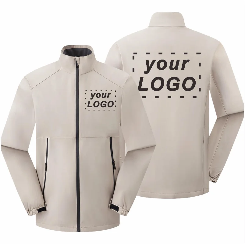 Outdoor Camping Waterproof And Windproof Stand Collar Jacket Custom Printed Embroidery Company Logo Outdoor Fishing Jacket 4xl