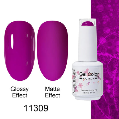 Clou Beaute Gel Nail Polish Neon Brown Royal Blue Red Green Pastal Nude Nail Art Varnishes Gel Lacquer Top Coat UV Gel Nail