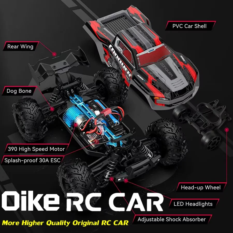 Oike RC Drift Car With LED Light 50KM/H / 80KM/H Brushless 4WD Remote Control Electric High Speed Racing Monster Truck for Adult
