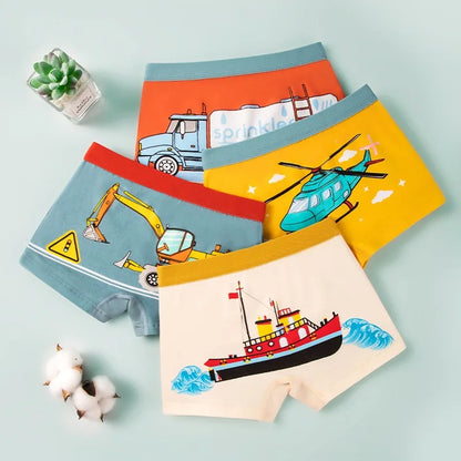 Pojkboxers 4/8/16-pack – 95% Bomull Andningsbar Mjuk Bil/Dinosaurie-motiv Storlek M–2XL (3–14 år)