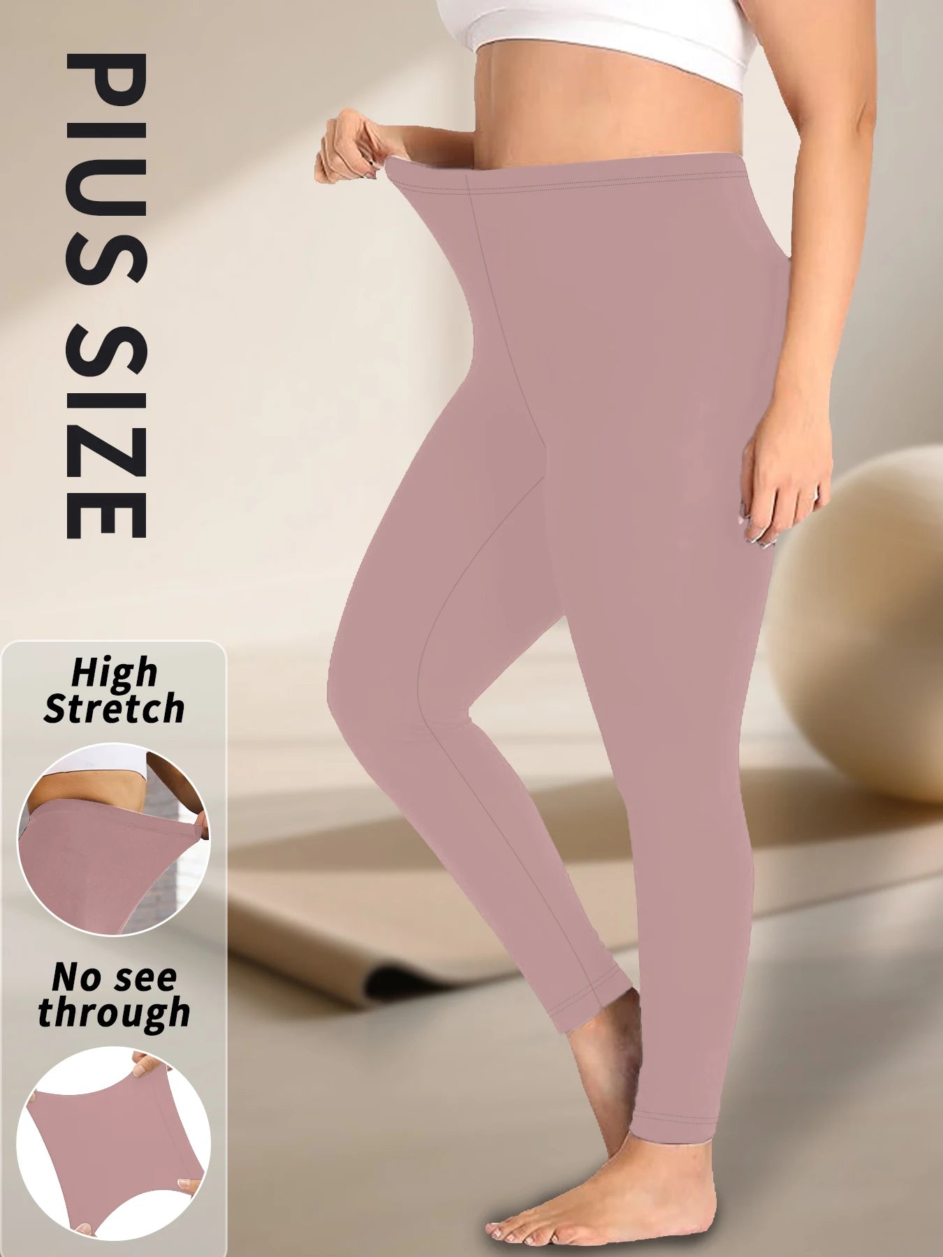 Plus size Women's Super Soft Leggings, High Elasticity for Workout Yoga Running and Daily Casual Wear Comfort Stretch Tights