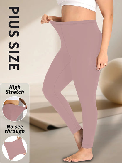 Plus size Women's Super Soft Leggings, High Elasticity for Workout Yoga Running and Daily Casual Wear Comfort Stretch Tights
