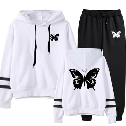 Casual Daily Women Tracksuit Hoodies Quality Single Piece Stripe Sweatshirt and Sweatpants Comfort Outdoor Jogging Autumn Winter