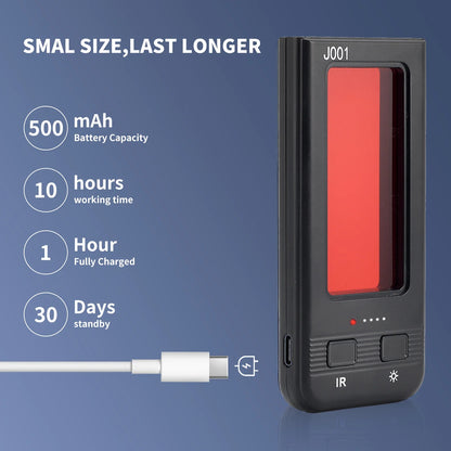 J001 Hidden Camera Detectors & Camera Detector, Anti Spy Camera Finder, Infrared Scanner, Anti-Peeping, 10X Search Speed.