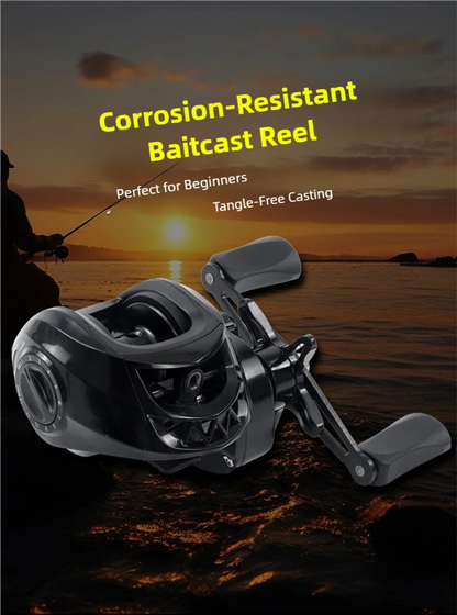 Huidiao Beginner Baitcasting Reel 7.2:1 Easy Casting Fishing Reel 10KG Max Drag 12-Level Magnetic Brake System for New Angler